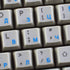 4Keyboard BULGARIAN KEYBOARD STICKERS ON TRANSPARENT BACKGROUND with BLUE LETTERING