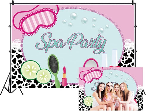 DORCEV 7x5ft Spa Party Decorations for Girls Spa Party Backdrop Sweet Pink Party