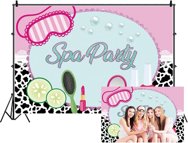 DORCEV 7x5ft Spa Party Decorations for Girls Spa Party Backdrop Sweet Pink Party