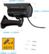 F FINDERS&CO Dummy Solar Security Camera, Bullet Fake Surveillance System with Realistic Red Flashing Lights and