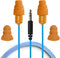 Plugfones Guardian in-Ear Earplug Earbud Hybrid, Noise Reduction Headphones in Blue & Orange