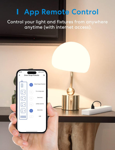 meross Smart Power Strip, WiFi Surge Protector with 4 AC Outlets, 4 USB Ports, Compatible with Apple HomeKit