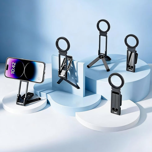 Generic Magnetic Phone Holder for Gym, Alloy Base, Attach to Metal Surfaces, Dual Magnetic Phone Mount for MagSafe