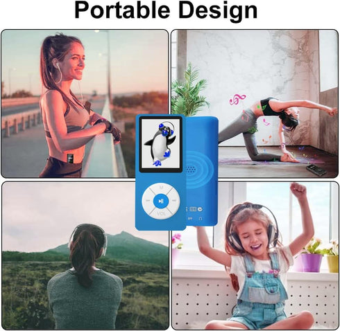 Xidehuy MP3 32GB Player with TF Card,Built-in HD Speaker,Portable HiFi Music Player with Video/Voice Recorder/FM