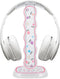 CamyCosy Headphone Stand Gaming Headset Holder for Desk, Clear Tulip Flowers Pattern Cellphone Stand for All Headphones