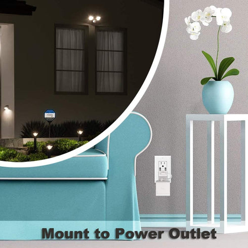 Outlet Mount for Ring Bridge, Space Saving Wall Holder with Short Cable for Ring Smart Lighting Bridge (1 Pack)