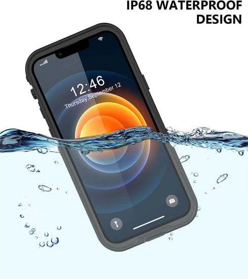 Waterproof Case for iPhone 12 Pro Max, Built-in Screen Protector, Shockproof Dustproof Full Body IP68 Protective Case