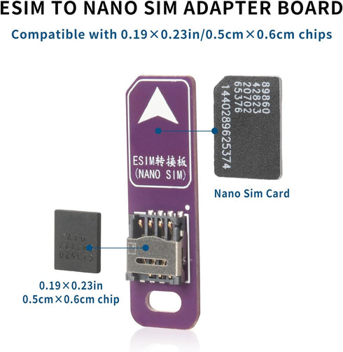 PinQiongZhe (2 ESIM to Nano SIM Card Adapter Conversion Board Wireless WiFi/CPE Solderless ESIM Experimental Test Board