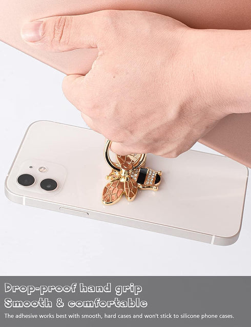 Allengel Bee Phone Ring Holder Finger Kickstand with Crystal for iPhone or Smartphone Cases