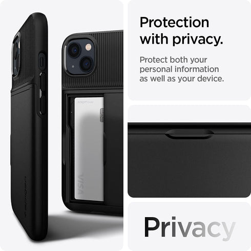 Spigen Slim Armor CS Case for iPhone 13 with Card Slot - Black