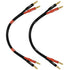 CESS-037-1f Banana Plug Male to Male Speaker Cable, 12 Gauge 680 Strand Count Silicone Soft Wire, 2 Cables