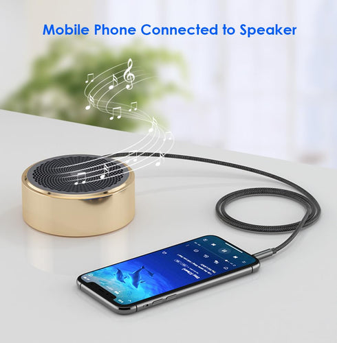3.5mm Aux Audio Cable 5ft, Nylon Braided Auxiliary Cord for Headphone, Car Audio, Laptop, Smartphone, Home Stereos