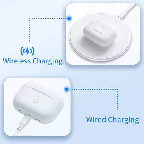 Wireless Charging Case Replacement for AirPods Pro 1st & 2nd Generation, Bluetooth Pairing Sync Button
