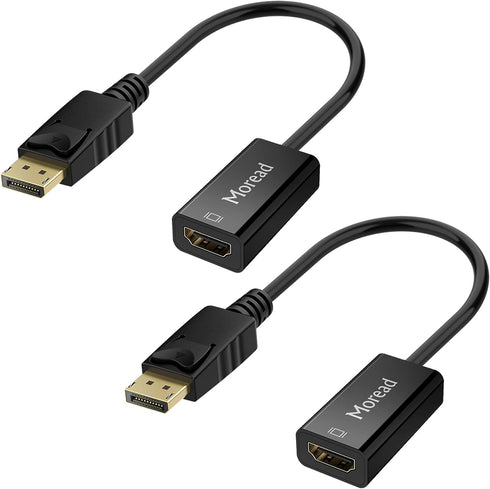 DisplayPort to HDMI Adapter, 2 Pack, Gold-Plated Uni-Directional Converter for HP, Dell, Lenovo