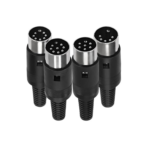 MEIRIYFA DIN 5-Pin Male Plug Connector, 4 Pack DIN 5 Pin Plug MIDI Cable Adapter Socket Solder Terminals Connector for Microphone Amplifiers