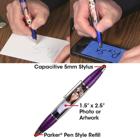 PixStylus 2 in 1 Personalized Pen and Stylus Combo - DIY, Just Insert a Photo or Create Your Own Custom Insert Online,