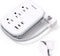 BESHON Flat Plug Power Strip with 3 Outlets and 3 USB Ports (2 USB C), 3.2ft Wrapped Extension Cord for Travel