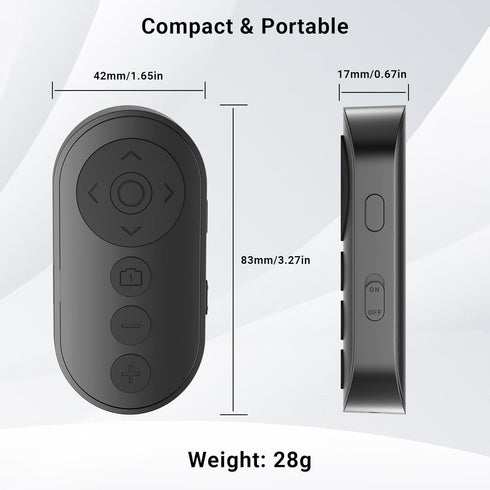 Voinap Wireless Camera Remote Control with Zoom for iPhone & Android, Bluetooth Camera Remote Shutter with Front/Rear