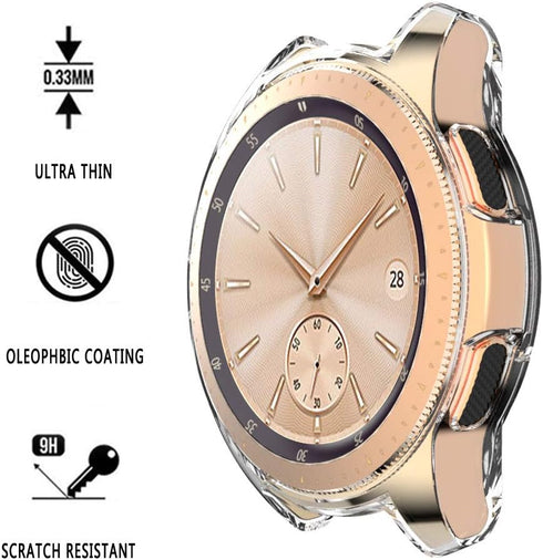 Suoman 3-Pack Clear TPU Case for Samsung Galaxy Watch 42mm, All-Around Protective Bumper Cover