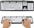 Large Print Computer Keyboard, 104 Keys USB Wired for Visually Impaired Individuals, Wired Keyboard for Seniors in Low