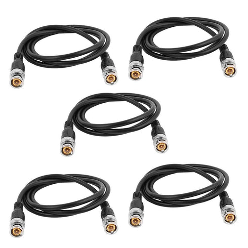traderplus 5-Pack 5ft BNC Male to BNC Male Jumper 75-Ohm Cable Extension Connector