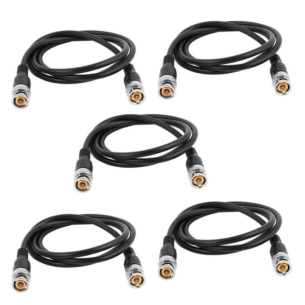 traderplus 5-Pack 5ft BNC Male to BNC Male Jumper 75-Ohm Cable Extension Connector
