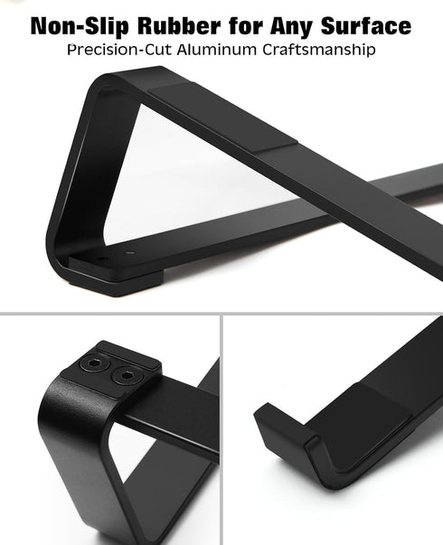 Thibault Aluminum Laptop Stand for Desk - Ergonomic Cooling Design for MacBook Air Pro, Easy Assembly