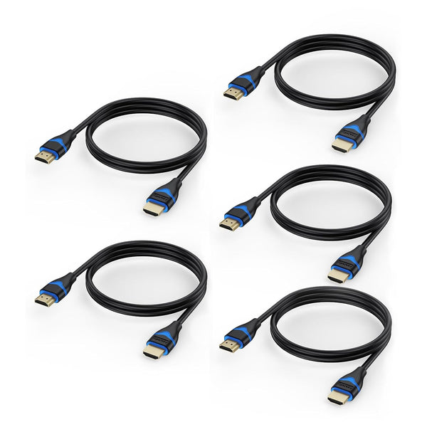 4K HDMI Cables 3FT 5-Pack, HDMI Cord 3 Foot High Speed HDMI