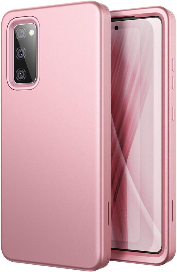 WeLoveCase for Samsung Galaxy S20 FE 5G Case, 3 in 1 Full Body Heavy Duty Protection, Rose Gold