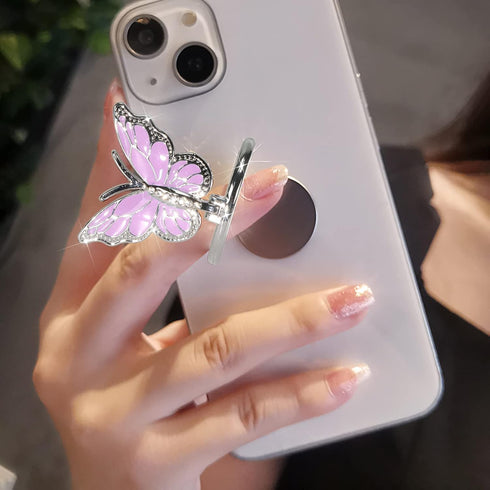 LSL Cute Butterfly Cell Phone Ring Holder 360° Rotation Metal Finger Stand for iPhone Samsung Galaxy