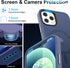 Upgraded Magnetic iPhone 12/iPhone 12 Pro Case, Slim Deep Blue Matte, Military-Grade Protection, Compatible with