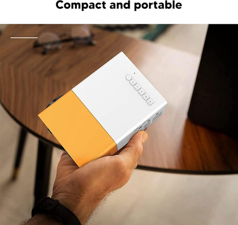 Portable HD 1080P Mini Projector - Compact for Movies and Gaming, Ideal for Travel