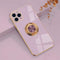 aowner iPhone 11 Pro Max Compatible Ring Holder Case, Shiny Plating Rose Gold Edge, 360 Degree Rotation Kickstand for