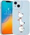 JOYLAND Cartoon Ducks Pattern Cell Phone Case for iPhone 14, Cute Kawaii Blue Silicone Gel, Full Body Protection, 6.1