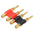 2Pcs Stackable Dual Banana Plugs for Speaker Wire, Brass Male Plug 2 Way Banana Connectors