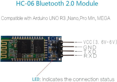HiLetgo HC-06 RS232 4 Pin Wireless Bluetooth Serial RF Transceiver Module for Arduino