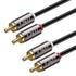 J&D 2 RCA M/M Stereo Audio Cable, Gold-Plated 2RCA Male to 2RCA Male Copper Shell for Home Theater Speakers (6 Feet)