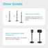 Speaker Stand with Cable Management, Compatible with SONOS Era 300 and Era 100, Height Adjustable up to 42.6'', Black,