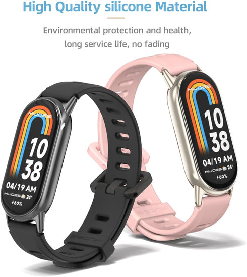 MIJOBS Replacement Wristband Strap for Mi Band 8, Mi Band 6, Mi Band 5 - Silicone Sport Strap for Xiaomi
