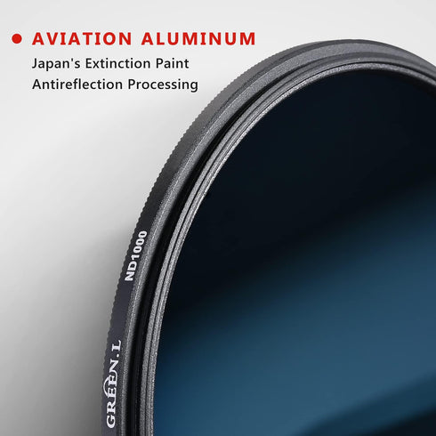 72mm ND1000 Filter, Slim 10-Stop Fixed Neutral Density ND Filter for Camera Lens