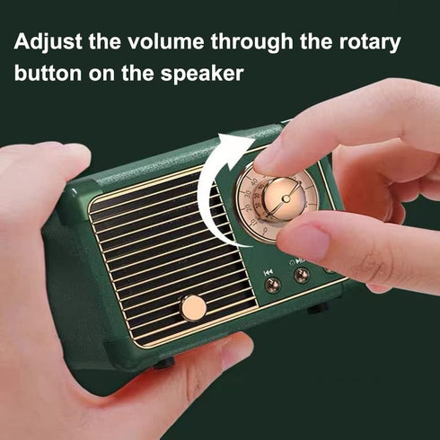 Retro Mini Wireless Bluetooth Speaker, Portable Bluetooth Speaker with Crystal Clear Stereo Sound, Rich Bass for