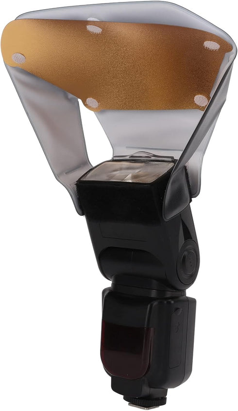 Universal Camera Speedlite Flash Softbox Diffuser Kit, 3 in 1 Light Diffuser with Silver Gold White Reflector