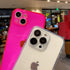 iPhone 11 Case, Neon Clear Case with Camera Lens Cover for Women Girls, Slim Soft Silicone - Neon Pink