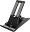 Attkryy Compact Adjustable Foldable Phone Stand for Desk - Black, Mini Mobile Holder