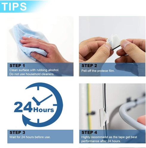 Cable Tie Mounts - Small Zip Tie Adhesive Mount, 100pcs White, 3/4in for Cable Management