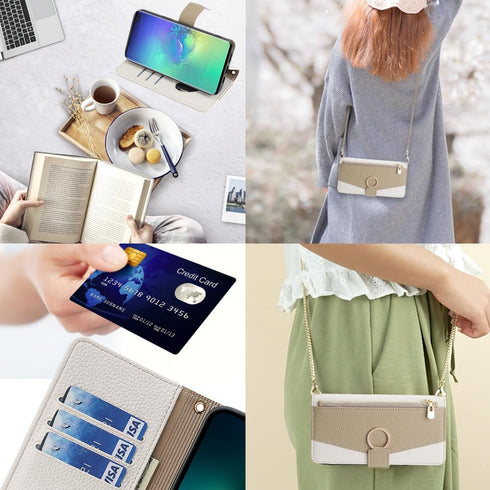 Asuwish Wallet Phone Case for Samsung Galaxy S10 Plus - Mirror Flip Cover, Screen Protector, Card Holder, Crossbody