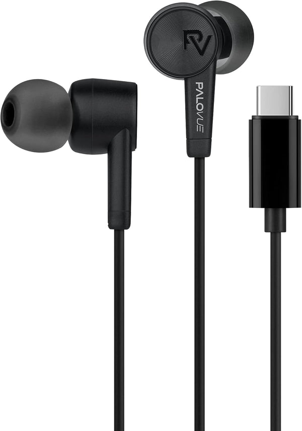 PALOVUE USB Type C Headphones - In Ear Earphones with Mic and Volume Control for Google Pixel, Samsung, Oneplus