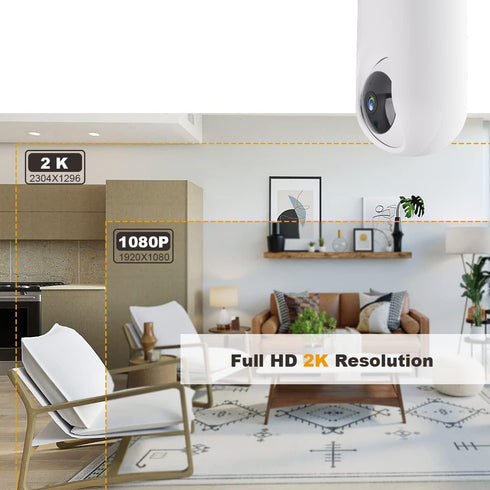 Indoor Security Camera Wireless, 2K Smart Home IP Camera with Two-Way Audio, Night Vision, App Remote Control