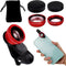3 in 1 Phone Camera Lens Kit with Clip, Fisheye Lens, Wide Angle Lens, Macro Lens for Smartphones iPhone, Android (Red)