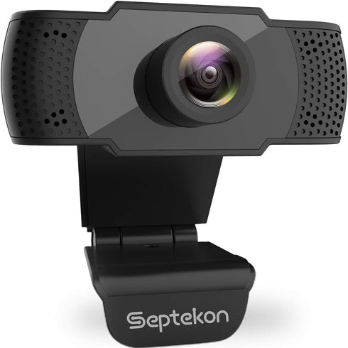Septekon 1080P HD Webcam with Microphone, Streaming Computer Web Camera for Laptop/Desktop/Mac/TV, USB
